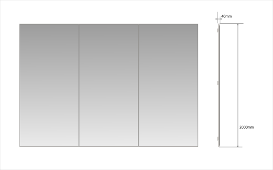 Glasspiegel 4 mm mit Splitterschutzfolie 200 cm x 100 cm Rahmenlos